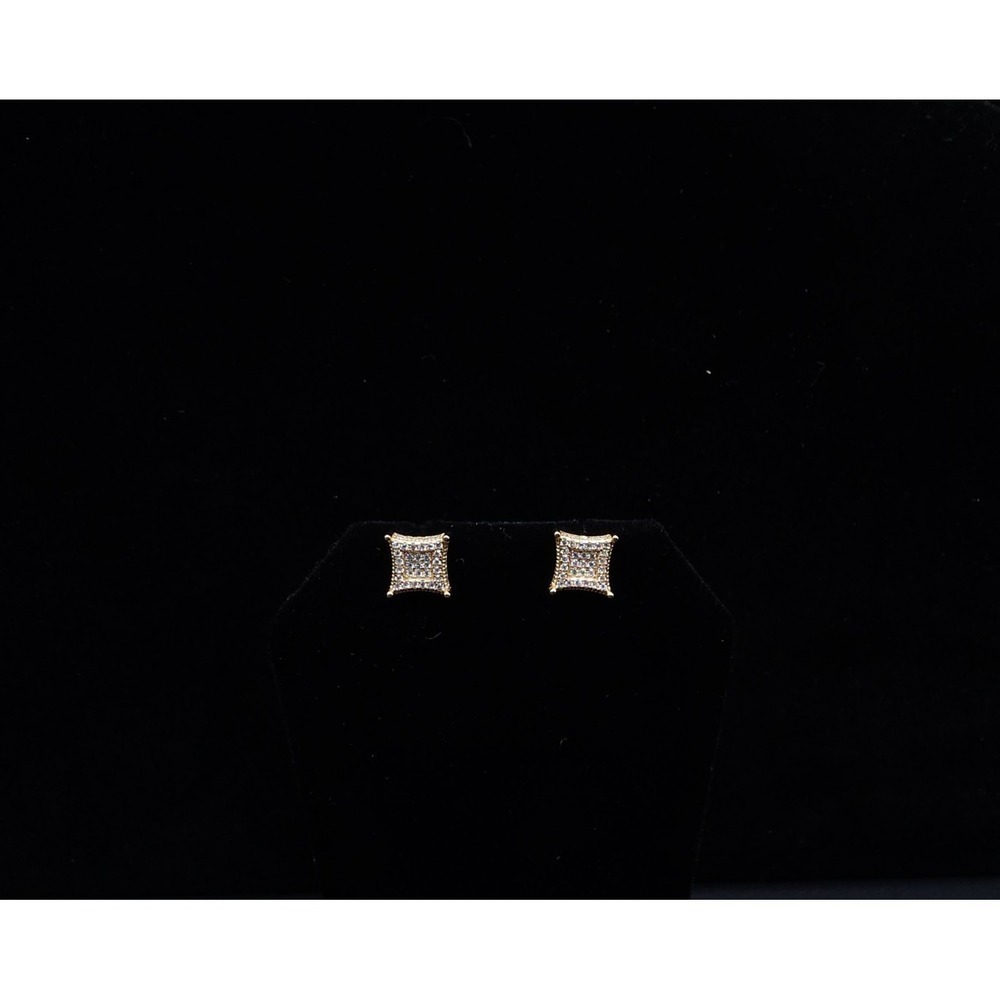 925 Silver Gold Moissanite Stud Earrings - Picture 13 of 13